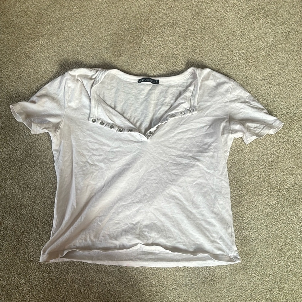 Zara White button top shirt